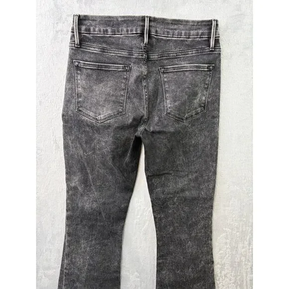 FRAME Le Crop Mini Boot Jeans – Faded Black – Frayed Hem – Size 29 - Picture 6 of 6